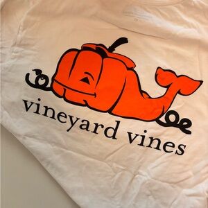Vineyard Vines White Tee with Light Blue Whale Logo